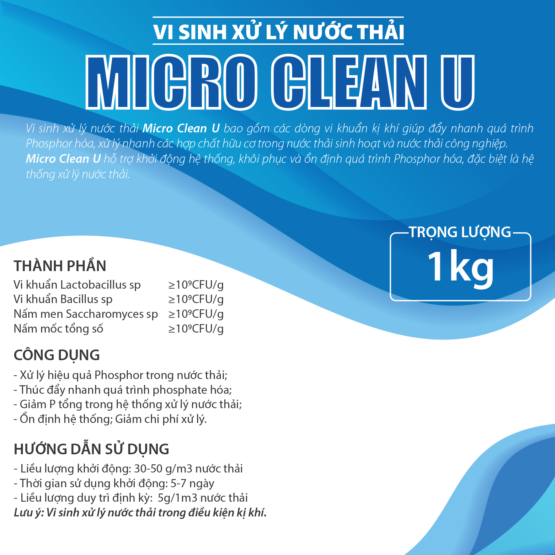 Vi sinh kị khí xử lý nước thải Micro Clean U